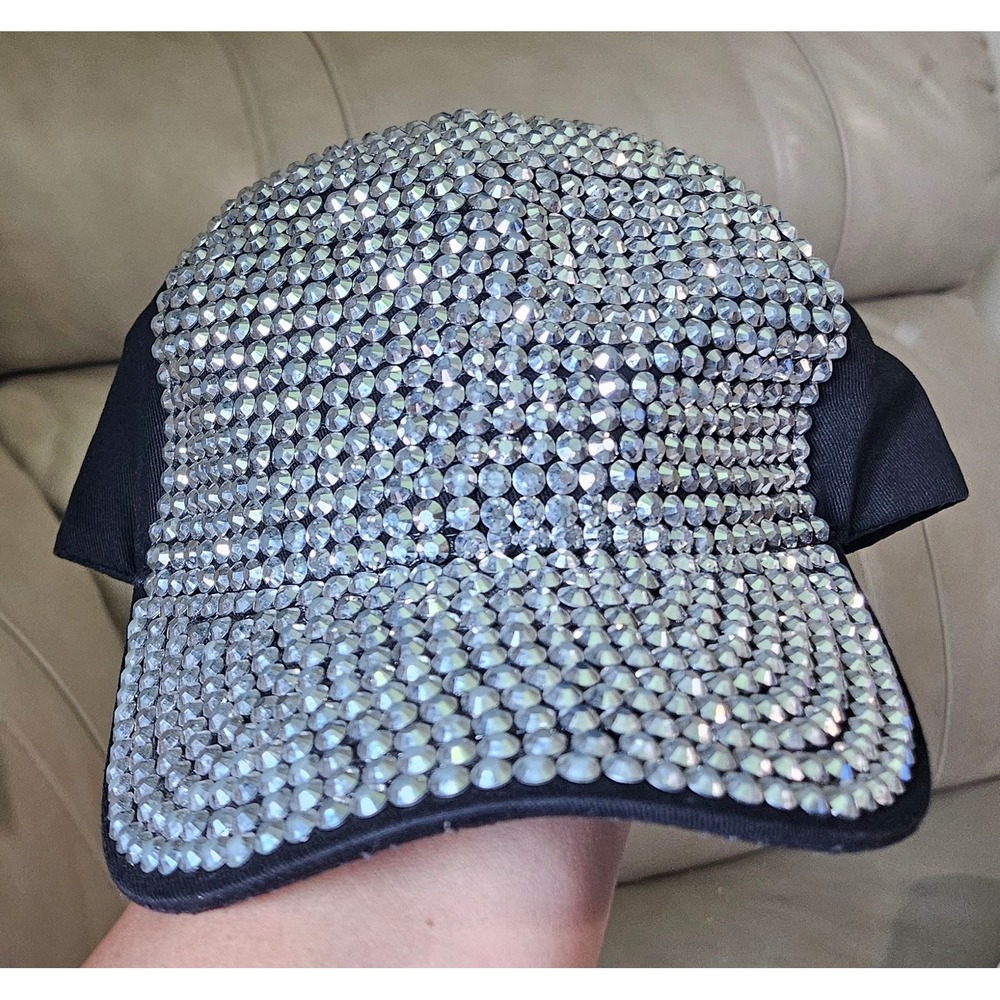 Something Special Rhinestone Cap Black Cotton‎ Crystal Embellished Hat